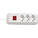 Prise multiple brennenstuhl® cleverLINE, 3x, jusqu'à 2300 W, avec interrupteur éclairé, IP20, longueur du câble 1,5 m, plastique, blanc