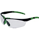 PRO FIT Schutzbrille Sprinter, EN 166, EN 170, Bügel schwarz/grün, klare Scheibe, beschlagfrei, ergonomisch