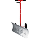 Professionelle Schneeschaufel – Stahl – B 730 x T 420 x H 1190 mm – 3-fach verstellbare Schaufel – mit Rädern – rot-aluminiumfarben