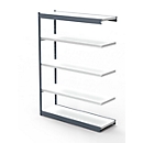 PROGRESS 2000 steel shelving unit, shelf module, without rear wall, H 1900 x W 1000 x D 300 mm, silver frame