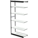 PROGRESS 2000 steel shelving unit, shelf module, without rear wall, H 2250 x W 1000 x D 300 mm, frame black