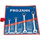 Projahn Maulringratschenschlüsselset, 4-teilig, SW 10-19 mm, CV-Stahl, Sechskant, Zwölfkant