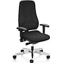 Prosedia bureaustoel LEANOS V ERGO, synchroonmechanisme, zonder armleuningen, ergonomische rugleuning, zwart/aluminium gepolijst