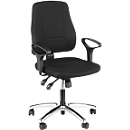 Prosedia bureaustoel YOUNICO PLUS 8, synchroonmechanisme, zonder armleuningen, halfhoge rugleuning, aluminium gepolijst/blauw