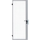 Puerta batiente de una hoja, para sistema de paredes separadoras, bisagra de puerta derecha/izquierda, An 1000 x Al 2070 mm, con cerradura de embutir, plateado claro