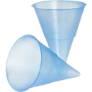 Puntige beker Papstar Blue Cone, inhoud 115 ml, voor waterdispensers, Ø 70,3 mm, polypropyleen, blauw-transparant, 1000 st.