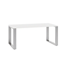 QUANDOS BOX desk, sled leg frame, rectangular, W 1600 x D 800 x H 720 - 820 mm, white
