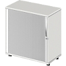 Querrollladenschrank LOGIN, 2 Ordnerhöhen, abschließbar, B 800 x T 420 x H 744 mm, lichtgrau
