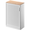 Querrollladenschrank TETRIS SOLID, 3 OH, B 800 mm, inkl. 19 mm Abdeckplatte, Kirsche Romana/weißalu