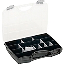 Raaco Allzweckkoffer Assorter A 46, mit 21 losen Trennwänden, B 388 x T 290 x H 61 mm, aus Polypropylen, transparent/schwarz