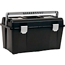 Raaco Werkzeugkoffer Toolbox 33-34, mit Träger und Kleinteile-Sortimentsbox, B 480 x T 255 x H 258 mm, aus Polypropylen, schwarz