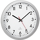 Radio-controlled wall clock, made of plastic, battery-operated