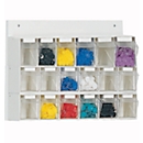 Rangement mural multi-compartiments pour petits objets MultiStore, 18 boîtes de rangement, volume 4,7 l, L 600 x P 108 x H 410 mm, panneau de bois et polystyrène