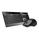 Rapoo 9900M - Tastatur-und-Maus-Set - kabellos - 2.4 GHz, Bluetooth 4.0, Bluetooth 3.0 - Niederländisch - Schwarz