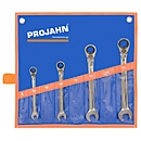 Ratelsleutel-set Projahn GearTech, 4-delig, metrisch 10/13/17/19 mm, omschakelbaar, 72 tanden, in foedraal