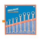 Ratelsleutel-set Projahn GearTech, 8-delig, metrisch 8-19 mm, zonder omschakelknop, 72 tanden, in foedraal