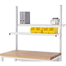 Rau Accessoires pour tables de travail, tablette à étages série E, L 1800 x P 310 x H 75 mm, 30 kg, revêtement en résine de mélamine, gris clair