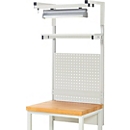 Rau Arbeitstisch System-Aufbau Komplettset 04, für Systembreite 750 mm, Traglast 100 kg, lichtgrau