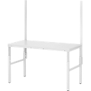 Rau Aufbausatz mit 2 System-Stützen für höhenverstellbare Arbeitsplatzsysteme Serie E, Aluminiumprofil, H 1400 mm, Nutzhöhe variabel