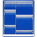 Rau Einteilungsset für Schubladen Größe L, Stahlblech, B 490 x T 560 x H 47 mm, Fronthöhen 60–90 mm, einsetzbar bis 120–360 mm, silber