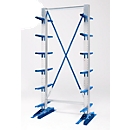 Rayonnage à cantilever SSI Schäfer KRM, module de base, utilisable des deux côtés, acier, 2000 x 1000 x 400, jusqu'à 2300 kg
