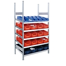 Rayonnage complet MBR 3000, module de base, 3 niveaux d'inclinaison, 1536 x 400 x 1292 mm