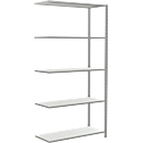 Rayonnage d’extension H 2000 x l. 1000 x T 400 mm, gris clair, avec 5 tablettes