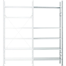 Rayonnage d’extension modulaire R 3000, 5 tablettes, galvanisé, P 300 mm