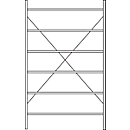 Rayonnage de base R 3000, 6 tablettes, l. 1345 mm x P 400 mm, étagères laquées