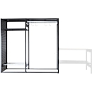 Rayonnage de loisirs/multi-rayonnage emboîtable ORDO Flex, multifonctionnel, 3 tablettes, sans établi, charge admissible par élément 500 kg, L 2370 x P 635 x 2200 mm, noir profond RAL 9005