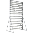 Rayonnage double face, 26 rangées, sans bacs à bec, L 1145 x P 800 x H 1950 mm, acier, gris