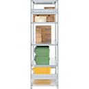 Rayonnage emboîtable ORDO Industry, élément de base, modulaire, 5 tablettes, charge admissible par tablette 140 kg, charge admissible par élément 1200 kg, L 1060 x P 435 x H 2000 mm, acier galvanisé