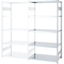 Rayonnage emboîtable ORDO Industry, rayonnage annexe, modulaire, 5 tablettes, charge admissible par tablette 140 kg, charge admissible par élément 1200 kg, L 1010 x P 435 x H 2000 mm, acier galvanisé