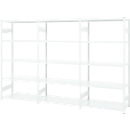 Rayonnage emboîtable ORDO Professional - acier - 1 élément de base + 2 éléments d'extension – modulaire – charge admissible 1200 kg - l. 3080 x P 435 x H 2000 mm - avec 15 tablettes – blanc signalisation RAL 9016
