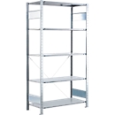 Rayonnage express sans vis, 5 étagères, charge max. 150 kg/étagère, charge par travée 1300 kg, traverses, L 1000 x P 300 x H 2000 mm, acier
