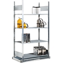 Rayonnage pour produits dangereux Asecos REG-B 1054, L 1060 x P 525 x H 2000 mm, avec bac de rétention de 32 l et 4 étagères en caillebotis métallique
