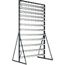 Rayonnage sur pieds, chargeable des deux côtés, 13 rangées, sans bacs de rangement ouverts, L 1145 x P 800 x H 1950 mm, acier, gris anthracite RAL 7016