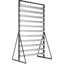Rayonnage sur pieds, chargeable des deux côtés, 22 rangées, sans bacs de rangement ouverts, L 1145 x P 800 x H 1950 mm, acier, gris anthracite RAL 7016