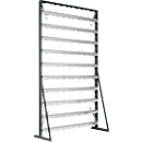 Rayonnage sur pieds, chargement d'un seul côté, 10 rangées, sans bacs de rangement ouverts, L 1145 x P 400 x H 1950 mm, acier, gris anthracite RAL 7016