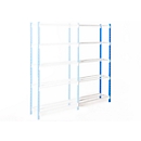 Rayonnage universel à emboîter, module d'extension, 5 tablettes grillagées, cap. du compartiment 71 kg, l. 1500 x H 2000 x P 300 mm