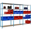 Rayonnage universel à emboîter, module de base, 5 tablettes grillagées, cap. du compartiment 170 kg, l. 1000 x H 2000 x P 300 mm