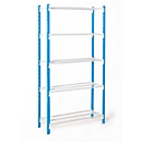 Rayonnage universel à emboîter, module de base, 5 tablettes grillagées, cap. du compartiment 71 kg, l. 1500 x H 2000 x P 300 mm