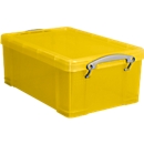 Really useful Box boîte en plastique avec couvercle, 9 litres, jaune transparent