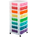 Really Useful Box Torre de cajas, 8 x 9 Rainbow, con ruedas