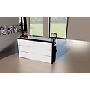 Reception desk Cento 3, with 2 straight reception desk elements, with side panels