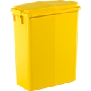 Rechthoekige afvalbak met deksel, 60 liter, B 280 x D 560 x H 590 mm, geel