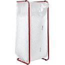 Recyclable material collector, stationary, volume 400 l, with bag holders, L 670 x W 540 x H 1325 mm, tubular steel powder coated, carmine red RAL 3002