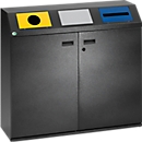 Recycling station, square top, antique silver