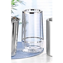 Refroidisseur de bouteille, extérieur H 225 x ø 115 mm, intérieur H 180 x ø 97 mm, double paroi, bord chromé, plastique, argenté-transp.