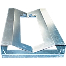 Regal-Fasspalette, verzinkt, Stahl, für Lagerung liegender Fässer auf Trägerprofilen, B 580 x T 1115 x H 140 mm, für Grund- und Anbau- Umweltregale